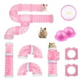 thumbnail image 2 of 2 Hamster Tunnel Adventure External Pipe, Hamster Tubes Kits, Transparent DIY Creative Connection Hamster Cage & Accessories, Hamster wheel for Pet Mouse Hamster Rat Small Animals(Pink), 2 of 8
