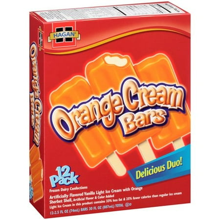 Hagan Orange Cream Bars, 2.5 fl oz, 12 count