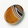 thumbnail image 3 of 1 pc Natural Striped Agate/Banded Agate Cabochons Flat Back Oval Dyed Saddle Brown 40x30x7mm, 3 of 3