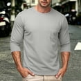 thumbnail image 6 of StSilkitty Mens Casual T-Shirts Solid Color 3/4 Sleeve Crewneck Tees with Pocket Lightweight Breathable Tops, 6 of 7