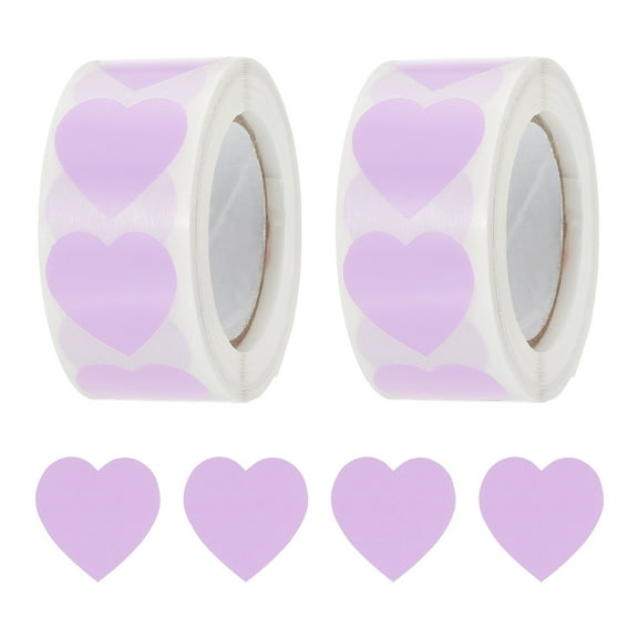 Uxcell Heart Shaped Sticker 1 Inch Self Adhesive Love Sticker Label for Valentine Day, Light Purple 1000 Pcs