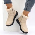 thumbnail image 4 of EKVAHL Women's Winter Snow Boots, Slip‑On Buckle Strap Ankle Booties, Non‑Slip Thick Sole Warm Boots for Cold Days Beige, 4 of 5