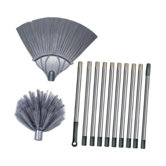 Plumero para telarañas con poste extensible Plumero de gran alcance con cerdas medianas y rígidas Plumero para ventilador de techo de techo de esquina Con caja