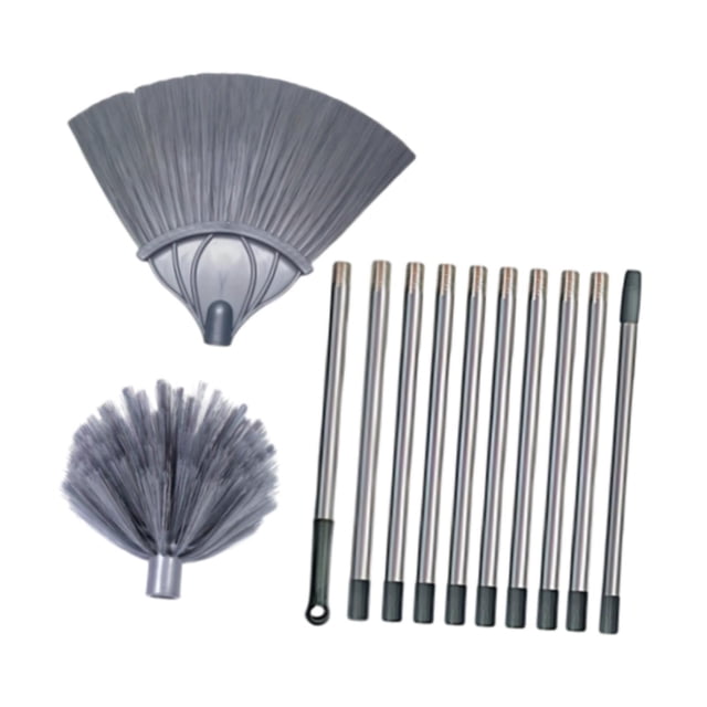 Plumero para telarañas con poste extensible Plumero de gran alcance con cerdas medianas y rígidas Plumero para ventilador de techo de techo de esquina Con caja