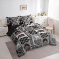 thumbnail image 3 of Homewish Rustic Deer Bear Bedding Comforter Set 7pcs for Adult, Hunting and Fishing Queen Bedding Sets, Vintage Grey Brown Buffalo Reversible Queen Sheet Sets, Breathable Home Decor, 3 of 7
