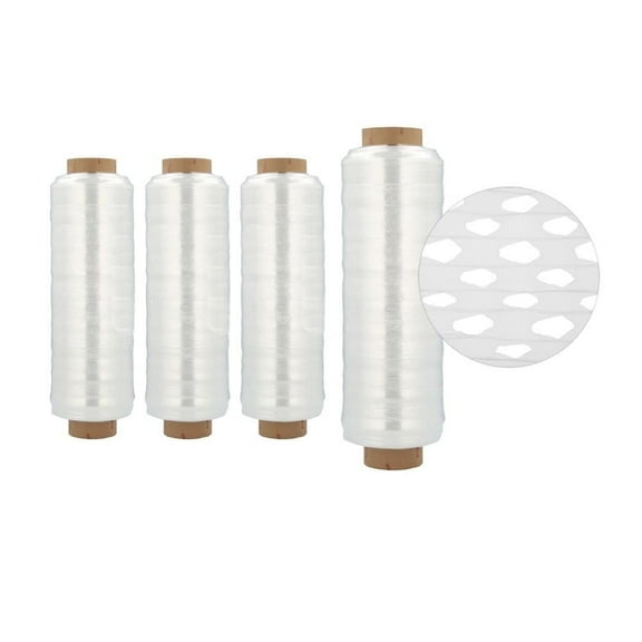 MMBM 4 Rolls 17" x 1500' Shrink Wrap with 3" Core, 4 Count