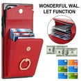 thumbnail image 3 of Wallet Case for Samsung Galaxy S23 Ultra with Card Slots, Ring Holder for Galaxy S23 Ultra Stand Case, Luxury PU Leather RFID Blocking with Wrist Hand Strap Shockproof Protective Cover, Red, 3 of 9