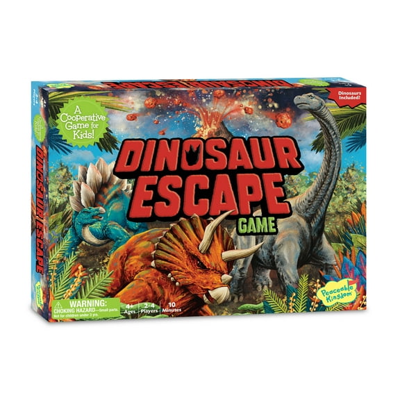 Peaceable Kingdom Dinosaur Escape Cooperative Memory Game, 2-4 Players, Logic and Luck Games