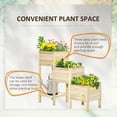 thumbnail image 3 of Outsunny 49'' x 18'' x 43'' 3-Tier Raised Garden Bed w/ Storage Shelf, Wood Raised Garden Boxes, Freestanding Wooden Plant Stand, 3 of 9
