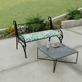 thumbnail image 3 of Jordan Manufacturing 48" x 18" Lensing Jungle Multicolor Floral Rectangular Outdoor Settee Swing Bench Cushion with Ties, 3 of 14