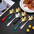 thumbnail image 3 of sunsanly Stainless Steel Dessert Spoon Smooth Edge Modern Design Coffee Soup Spoons Kids Rust-Proof Dishwasher Safe Round Stirring Spoons for Restaurants Home Kitchens Hotels, 3 of 8