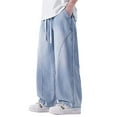 thumbnail image 2 of Conairie Men Jeans Relaxed Fit Elastic Waist Denim Pants Fashion Solid Comfy Lightweight Outdoor Hiking Pants With Pocket Light Blue M, 2 of 7