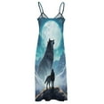 thumbnail image 4 of Wolves in The Moonlight Design Sleeveless Dress Woman Fashion Long Dresses Women's Summer Suit Dress 2025, 4 of 6