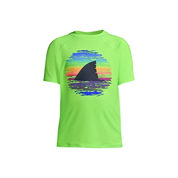 Lands' End B SS Graphic Rash Guard Shark Fin Kids X-Small