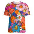 thumbnail image 5 of Nostalgic Vintage Floral Women's T-Shirt Short Sleeve T Shirts Tops Tee Ladies Loose T, 5 of 6