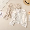 thumbnail image 5 of Stylish Cotton Shirt With Crochet Lace Detail Hollow out Crop Top Fashionable Long Sleeve Lace Shirt For Trendy Women, 5 of 9