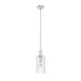 thumbnail image 2 of Hunter - Gatz 1-light Brushed Nickel, Mini Pendant Light, Dimmable, Modern Style, Cylinder Shaped, for Bedrooms, Dining, Living Rooms - 19792, 2 of 7