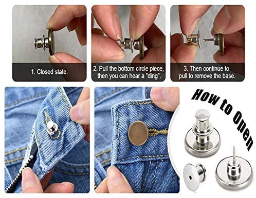 20PCS Jean Button Replacement Pins No 