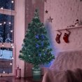 thumbnail image 2 of Soilhill  2.6ft Pre-Lit Fiber Optic Christmas Tree, Mini Dark Green Artificial Tabletop Xmas Tree with Colorful Lights for Home or Office Holiday Decor., 2 of 8