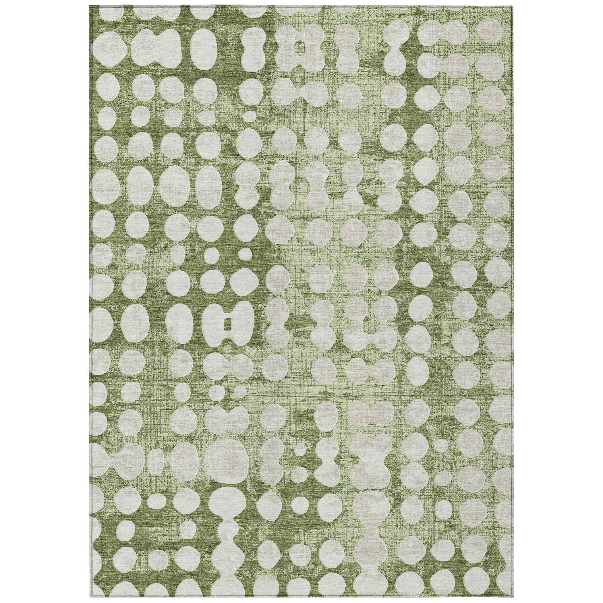 Addison Rugs Chantille Indoor/Outdoor Transitional Circles Aloe Washable Rectangle Rug, 5' x 7'6"