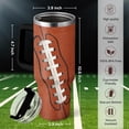 thumbnail image 3 of Football Tumbler with Handle 40oz with Lid & Straw, Football Gifts for Men Boys Player Coach Sports Lover, Football Tumblers Coffee Stainless Steel Insulated Cup Gifts for Christmas Birthday, 3 of 6