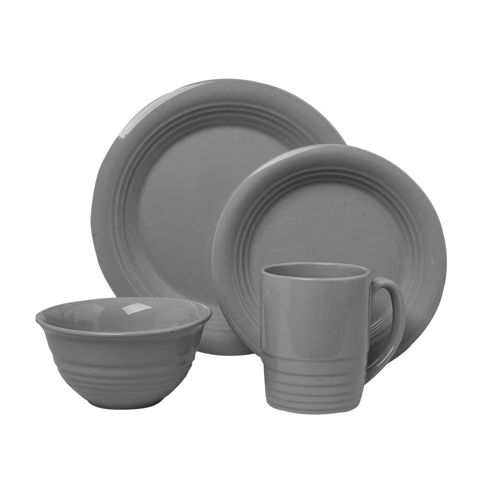 Martha Stewart Everyday Stoneware Dinnerware Set Grey, 16 Piece