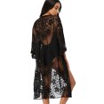thumbnail image 3 of Minnieouse Vestido veraniego de poliéster con abertura frontal de encaje para mujer, traje de baño para caminar en la playa para mujer, vestido Vestidos Negro, 3 of 5