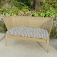 thumbnail image 2 of Jordan Manufacturing 44" x 18" Hatch Black Chevron Rectangular Tufted Outdoor Wicker Settee Bench Cushion with Rounded Back Corners, 2 of 11
