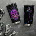 thumbnail image 2 of 20oz Sugar Skull Gifts for Women, Men, Valentines Day Gifts for Her, Him, Candy Skull Gifts, Rave Hologram Sugar Skull and Rose Tumbler Cup with Lid, Insulated Travel Coffee Mug, 2 of 6