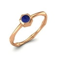 thumbnail image 2 of 0.50 Ctw Round Lapis 925 Sterling Silver Rose Vermeil Solitaire Geometric Woman Valentines Day Gifts Ring, 2 of 4