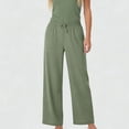 thumbnail image 7 of BRGZLK Women's Palazzo Pants Elastic Waistband Adjustable Lace Up Pocket Solid Color Pants Flowy Travel Wide Leg Pants 2026 Casual Summer Loose Beach Lounge, 7 of 7