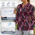thumbnail image 6 of Xoenoiee Raven Crow Rose Flower Print Women's Polo Shirts Long Sleeve Quick Dry UPF 50+ Sun Protection Golf Tops V Neck Collared Design for Business Casual Work Tennis Pickleball Athletic, Size S, 6 of 7