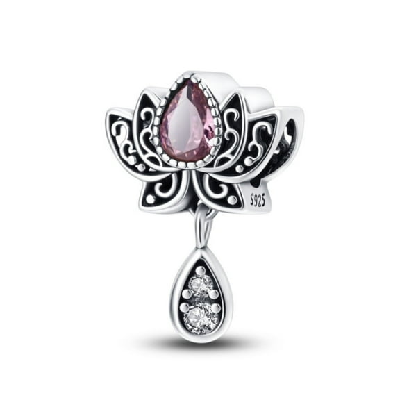 KUNSIR Retro Charms for Bracelets and Necklaces 925 Silver Guardian lotus Charm