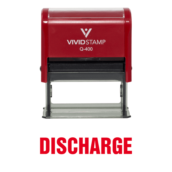 Vivid Stamp Discharge Self Inking Rubber Stamp (Red Ink) - X-Large