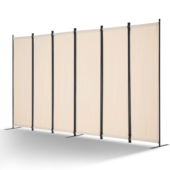 VEVOR Room Divider, 6 Panel Room Divider, Folding Privacy Screen and Portable Partition Divider for Room Separation, Freestanding Room Partitions for Office, Bedroom, Study, Beige
