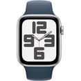 thumbnail image 2 of Apple Watch SE GPS + Cellular (2023, 2.ª generación) Caja de aluminio plateado de 44 mm con correa deportiva azul tormenta - M/L, 2 of 4