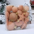 thumbnail image 3 of Velvet Christmas Ornaments Set, 24PCS Flocked Shatterproof Assorted Hanging Xmas Tree Ball Decorations, for Home Party Holiday Wedding Valentines Day Decor, 3 of 5