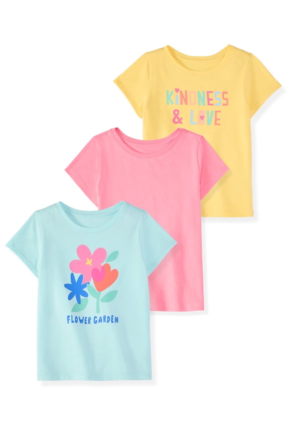 Baby & Toddler Girl Tees, Single or 3-Pack