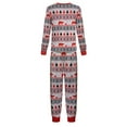 thumbnail image 2 of Gureui Christmas Family Matching Pajamas Sets, Long Sleeve Round Neck Cartoon Print Tops + Elastic Band Pants or Long Sleeve Jumpsuit Nightwear, 2 of 3