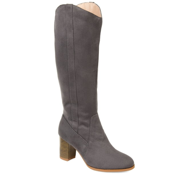 two tone wide calf boot