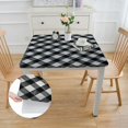 nygtbtfer Black and White Plaid Fitted Tablecloth Elastic Edge Table