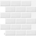 thumbnail image 1 of 10 Pcs White 3D Wall Tile Sticker Kitchen Bathroom (30.5x 30.5cm), 1 of 5