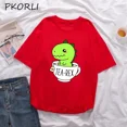 thumbnail image 3 of Linda camiseta Tea-Rex para mujer, divertida camiseta de dinosaurio de dibujos animados, ropa Kawaii de manga corta de algodón para mujer, camiseta con gráfico de Dino Tea, 3 of 5