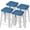 Blue, variant on Anti-Slip Bar Stool Cushions Square Bar Stool Seat Cushions with Ties Set of 4 Small Square Chair Pads with Machine Washable Cover 12"X12"X2" (Coffee)