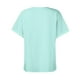 thumbnail image 5 of Camisetas para mujer,Camiseta de cuello en V para mujer, informal, de manga corta, de poliéster suave, ideal para el hogar y el uso diario, sopatenor, 5 of 9
