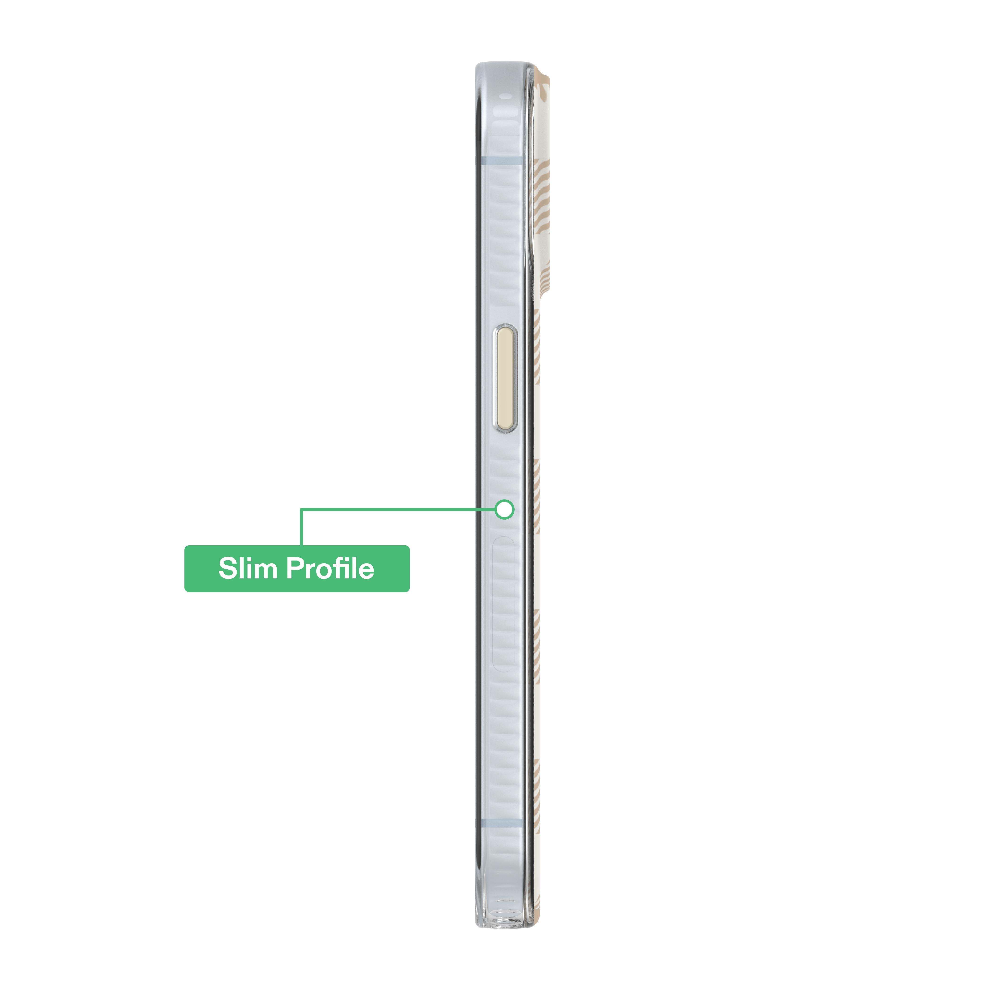 onn Phone Case for iPhone 17e / 16e / 15 / 14 / 13, MagSafe Compatible - Beige Gingham