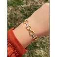 thumbnail image 4 of Silver & Stone Jewels 14k Two Tone Gold Finish Women Horse Bit Bracelet With Cubic Zirconia Round Cut, 4 of 5