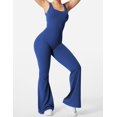thumbnail image 4 of Women Workout Flare Jumpsuits Sexy Backless Gym Bodycon Scrunch Butt Yoga Rompers V Back Lizvette, 4 of 6