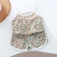 thumbnail image 2 of Vornjynx Kids Girls Cotton Outfits Crew Neck Cami Tank Tops and Shorts Summer Casual Breathable Sets 2 Piece Multicolor Size 4t, 2 of 6
