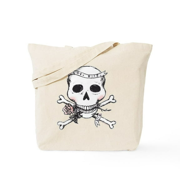 CafePress - Skull Love Bites - Unisex Canvas Tote Bag, Beige, 1-Piece